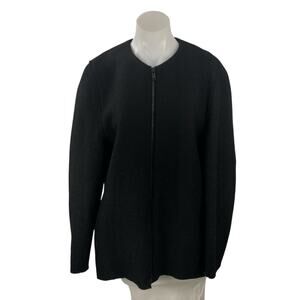 Cos 100% Wool Women's Black Long Sleeve Cardigan Sweater Blazer Coat Jacket Sz 6